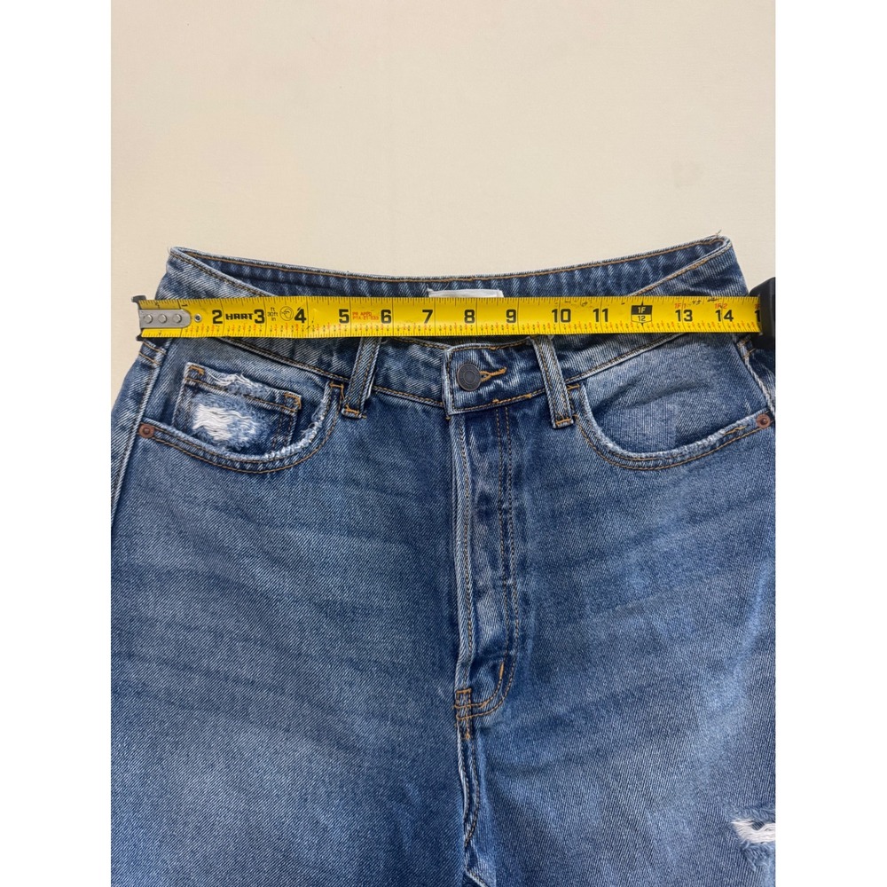 Cello High Rise Distressed Straight Leg Jeans Size 7 Medium Wash - Picture 6 of 8